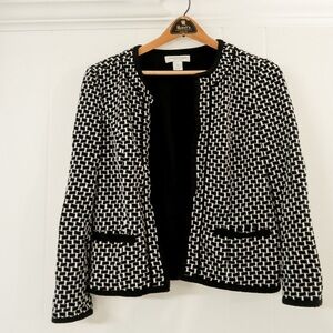 Christopher & Banks Black and White Patterned Blazer